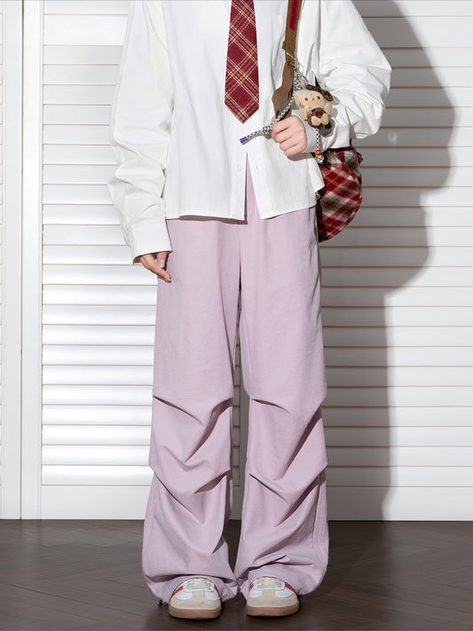 Black loose straight wide-leg pants