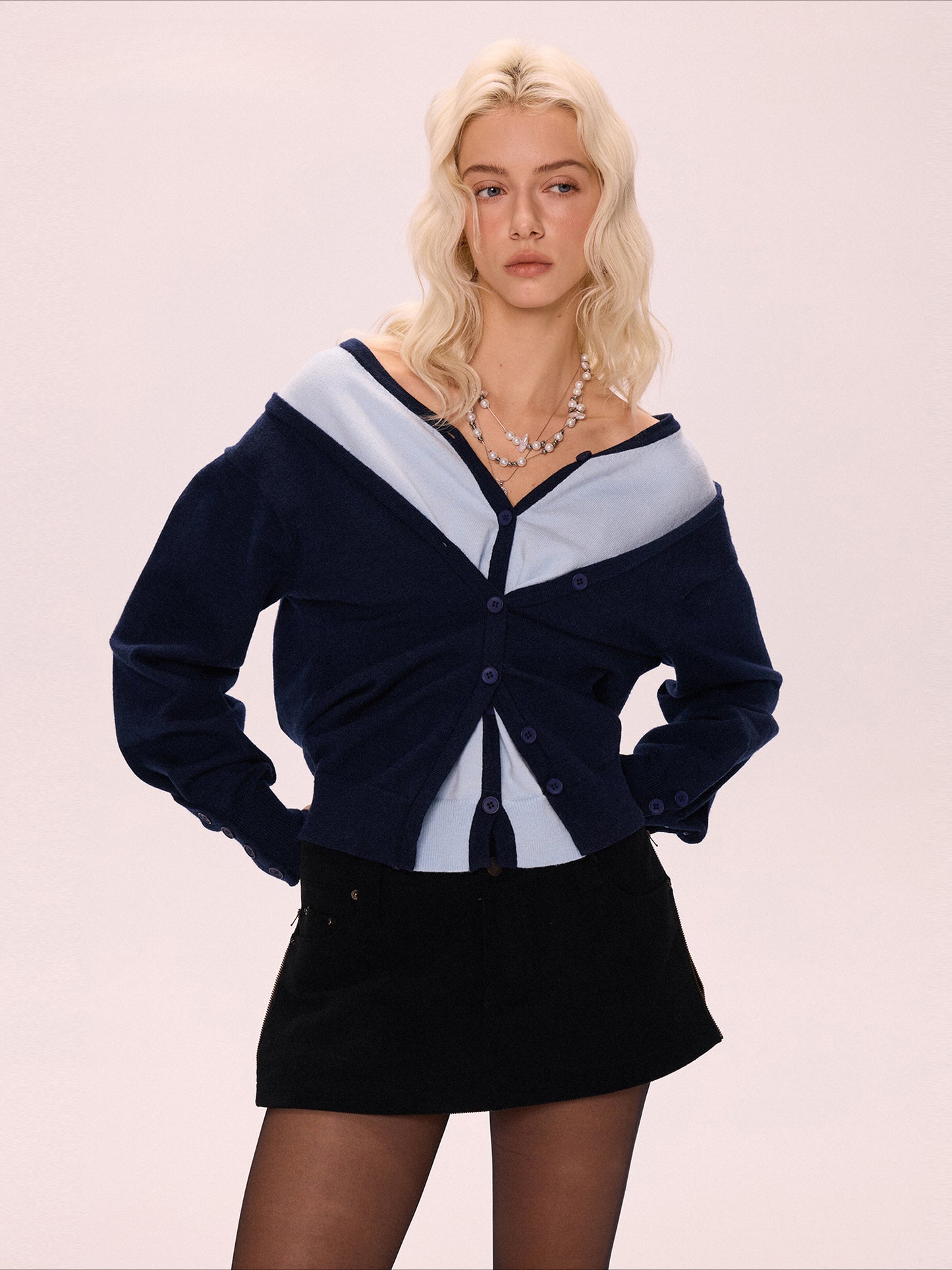 V-neck loose sweater