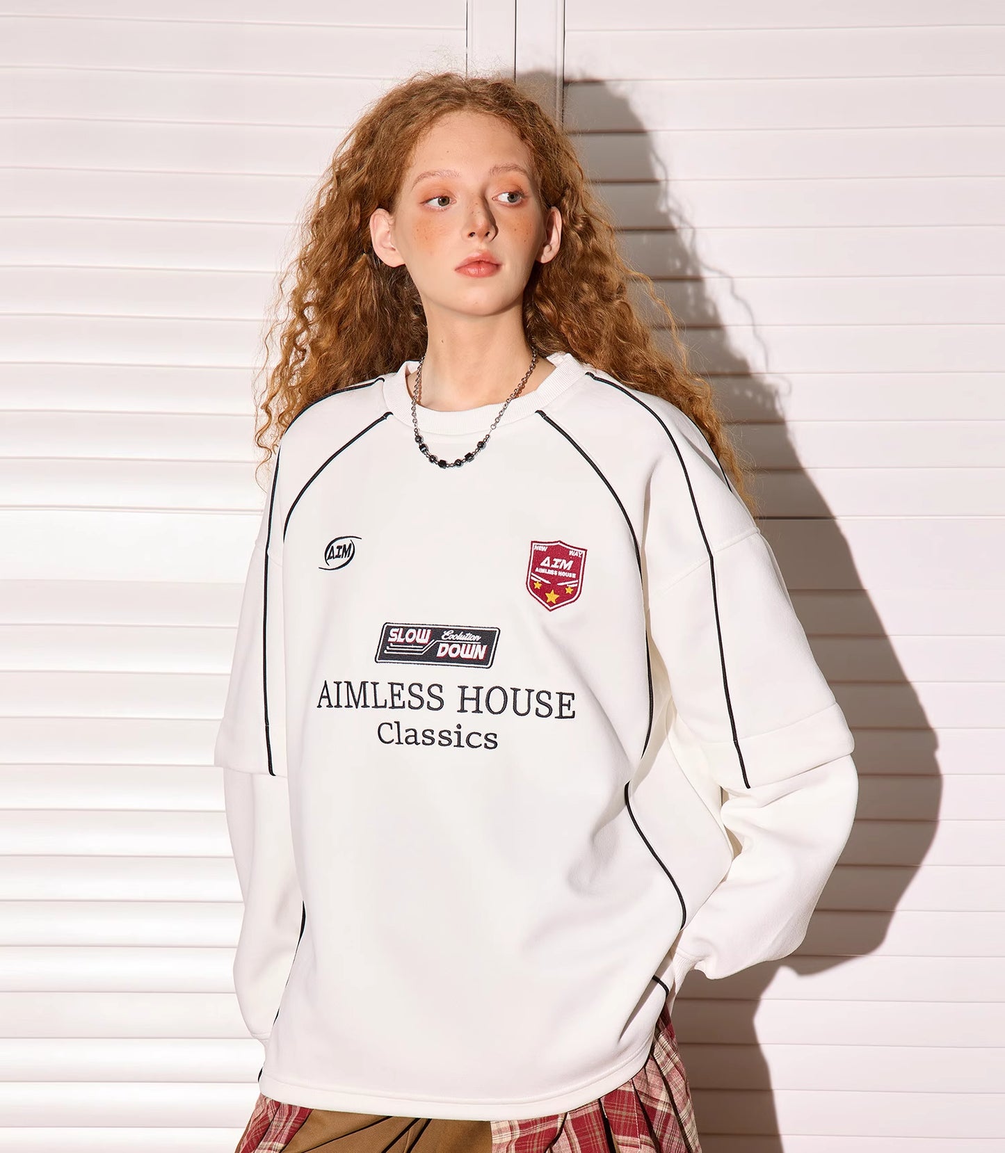 Crew neck sweater loose long-sleeved couple top