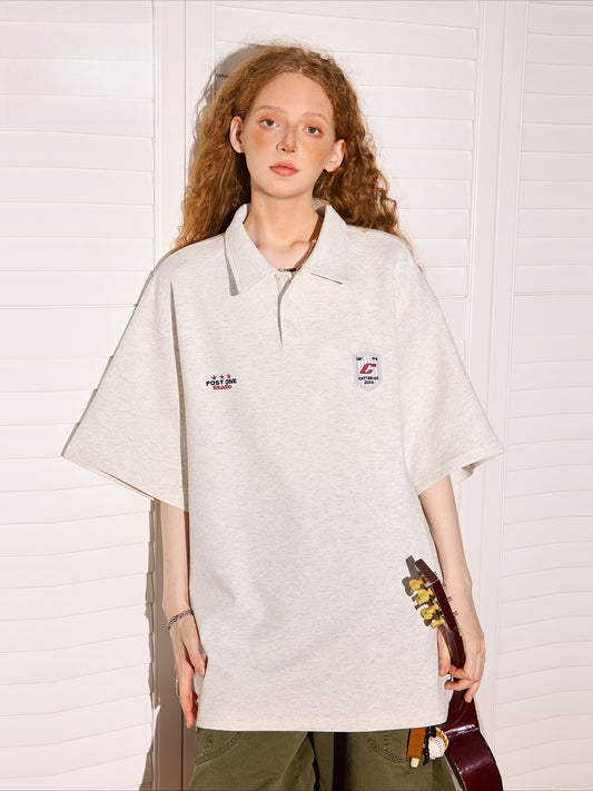 Loose retro sports t-shirt half-sleeved top