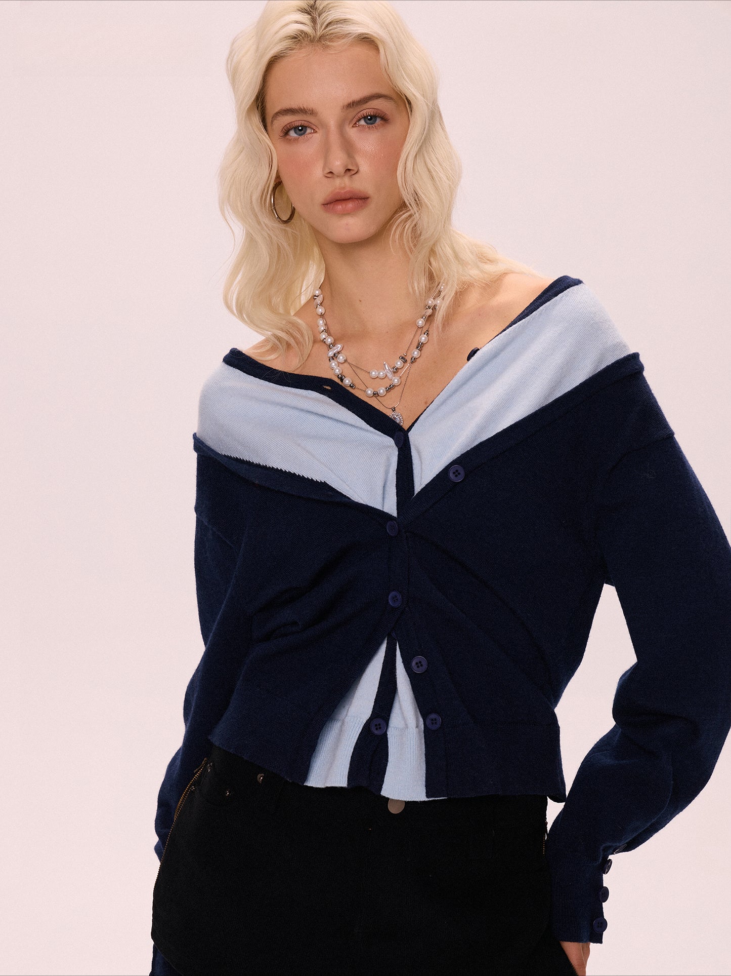 V-neck loose sweater