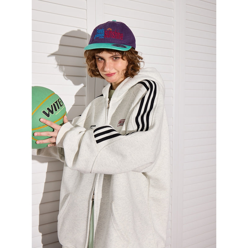 Sports Hooded Cardigan Sweater Women's Loose Casual Top Jacket