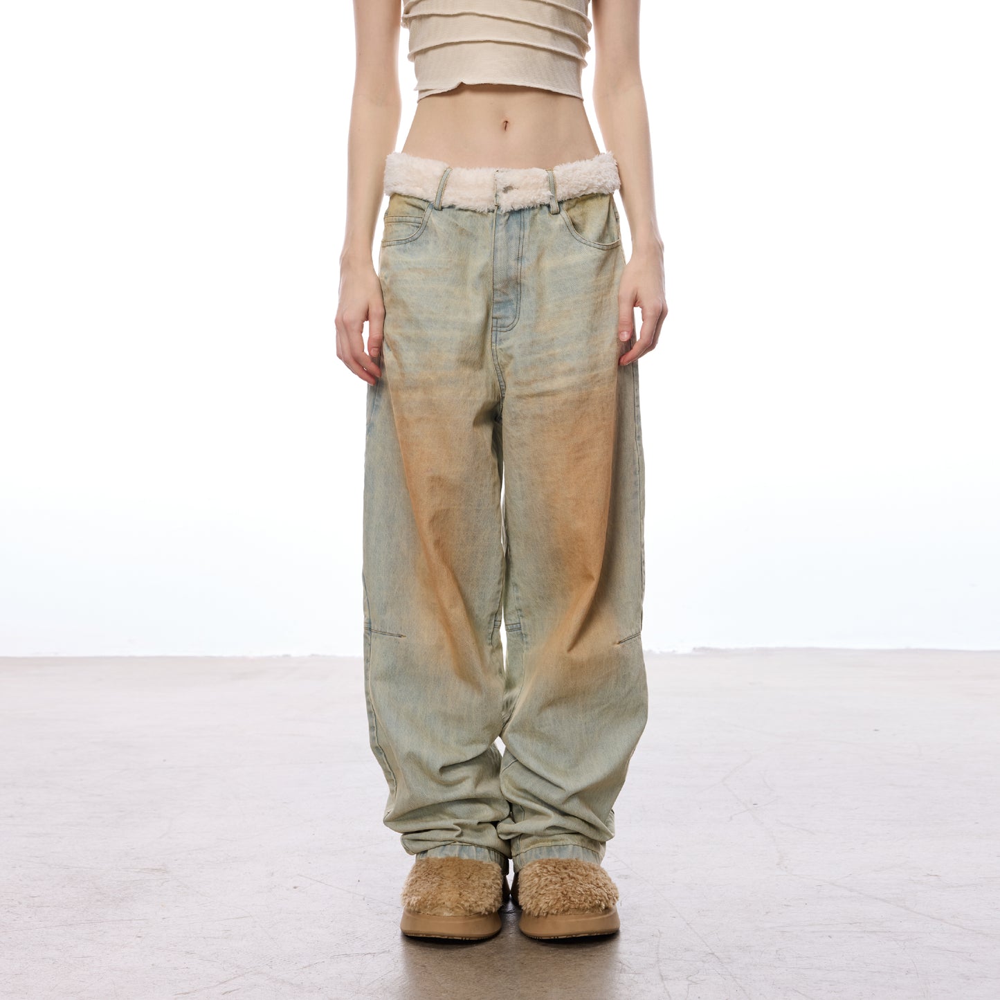 Loose jeans straight trousers