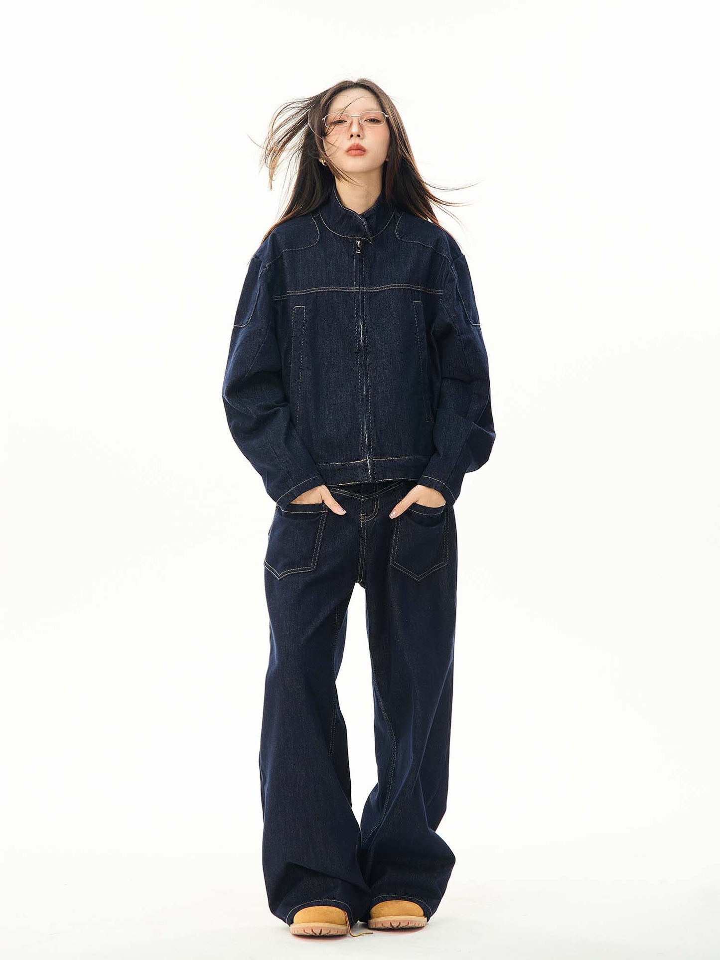 Jacket men's and women's jeans casual suit