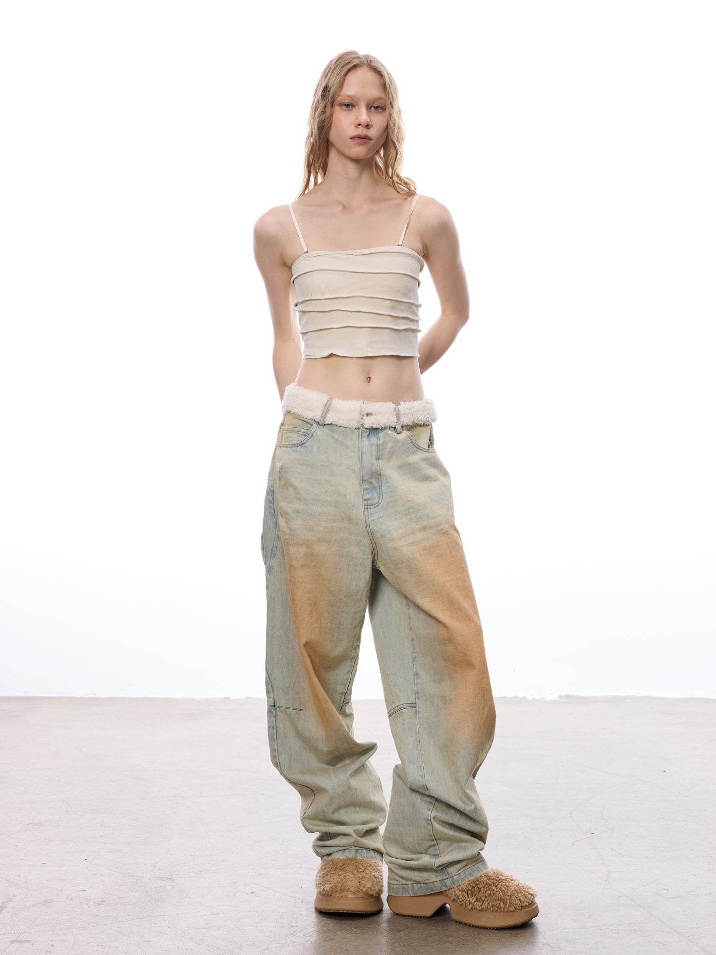 Loose jeans straight trousers
