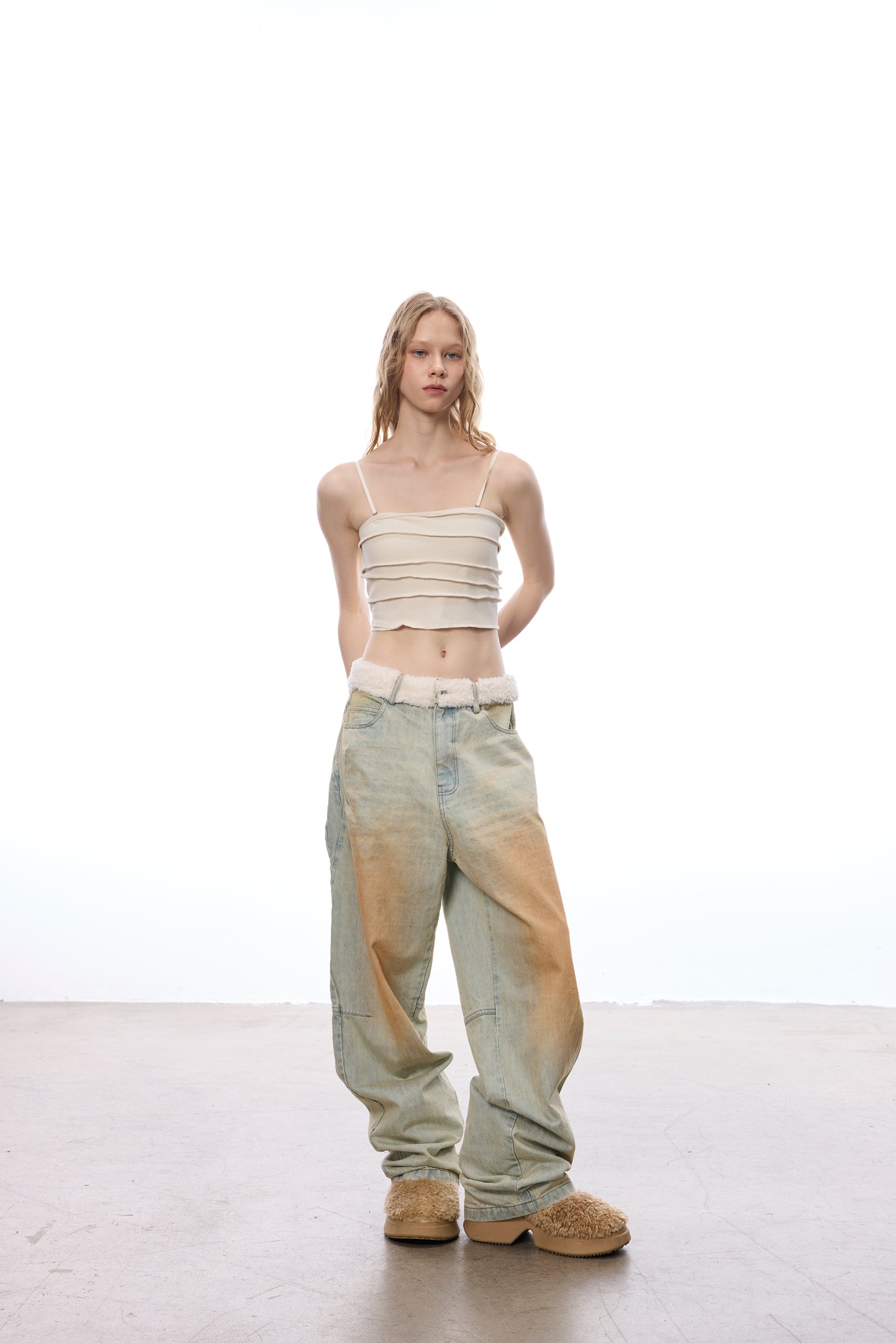 Loose jeans straight trousers