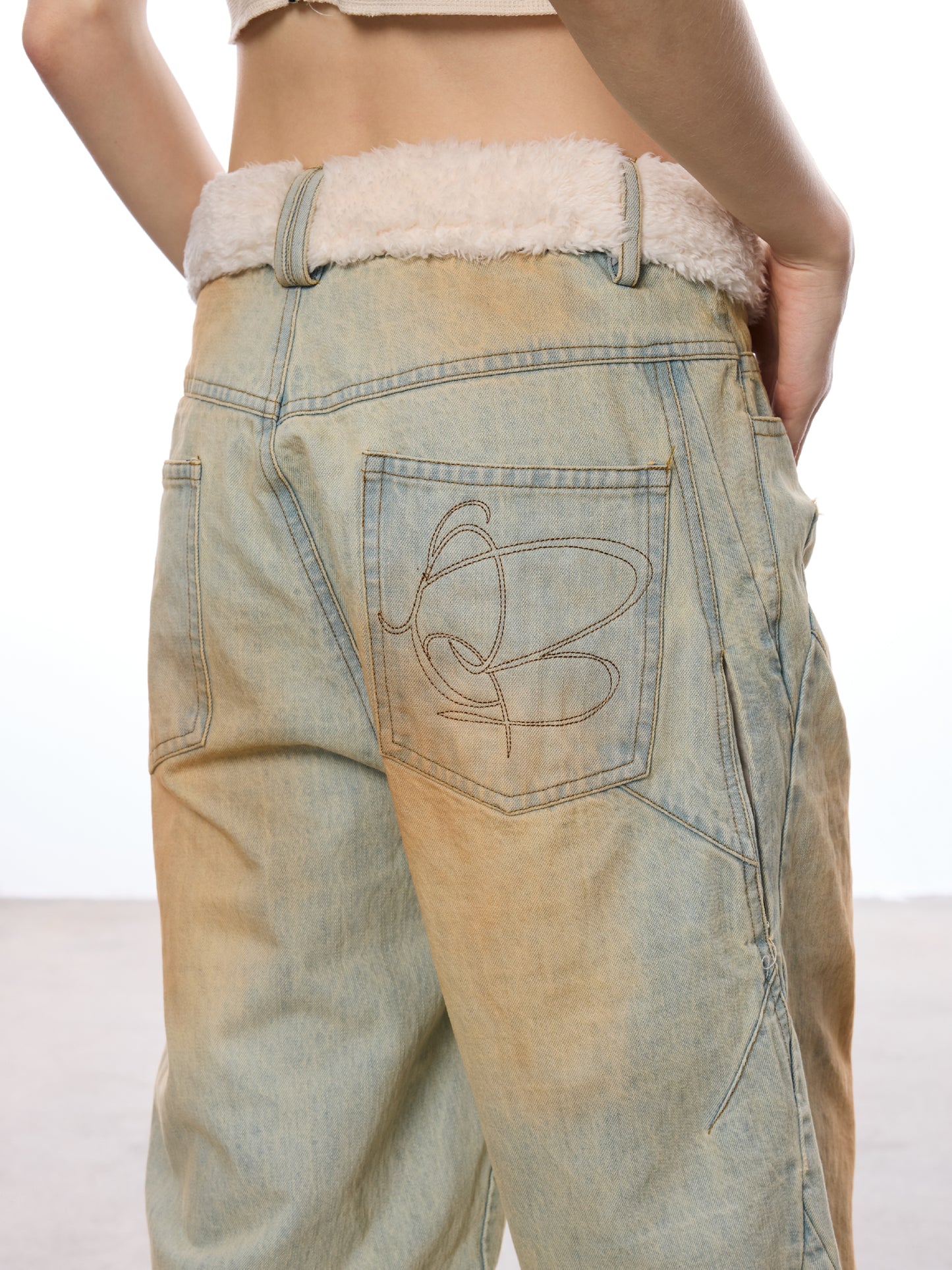 Loose jeans straight trousers