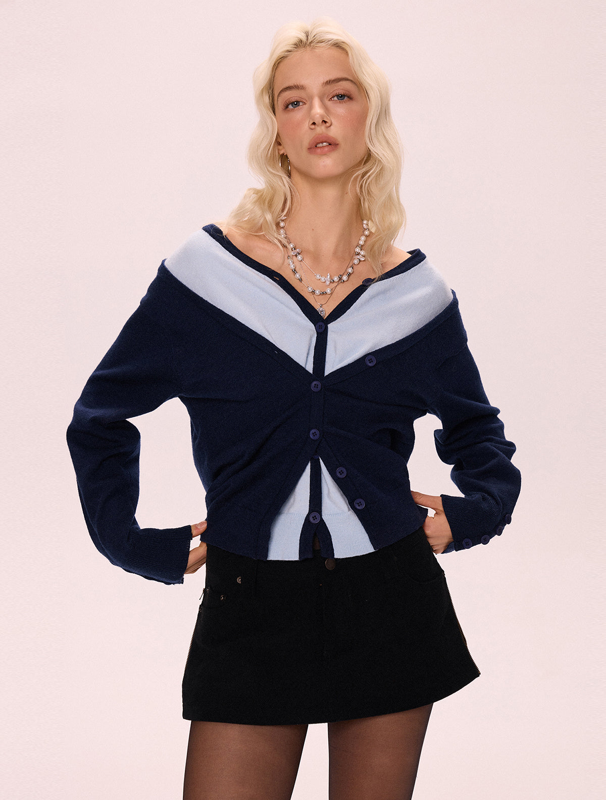 V-neck loose sweater