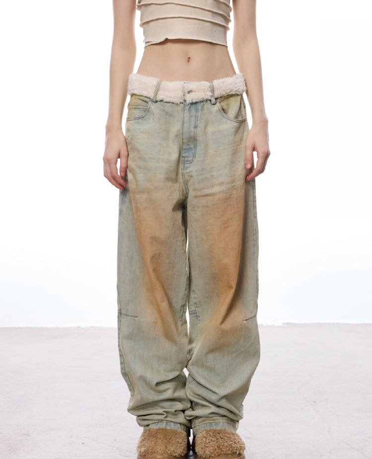Loose jeans straight trousers