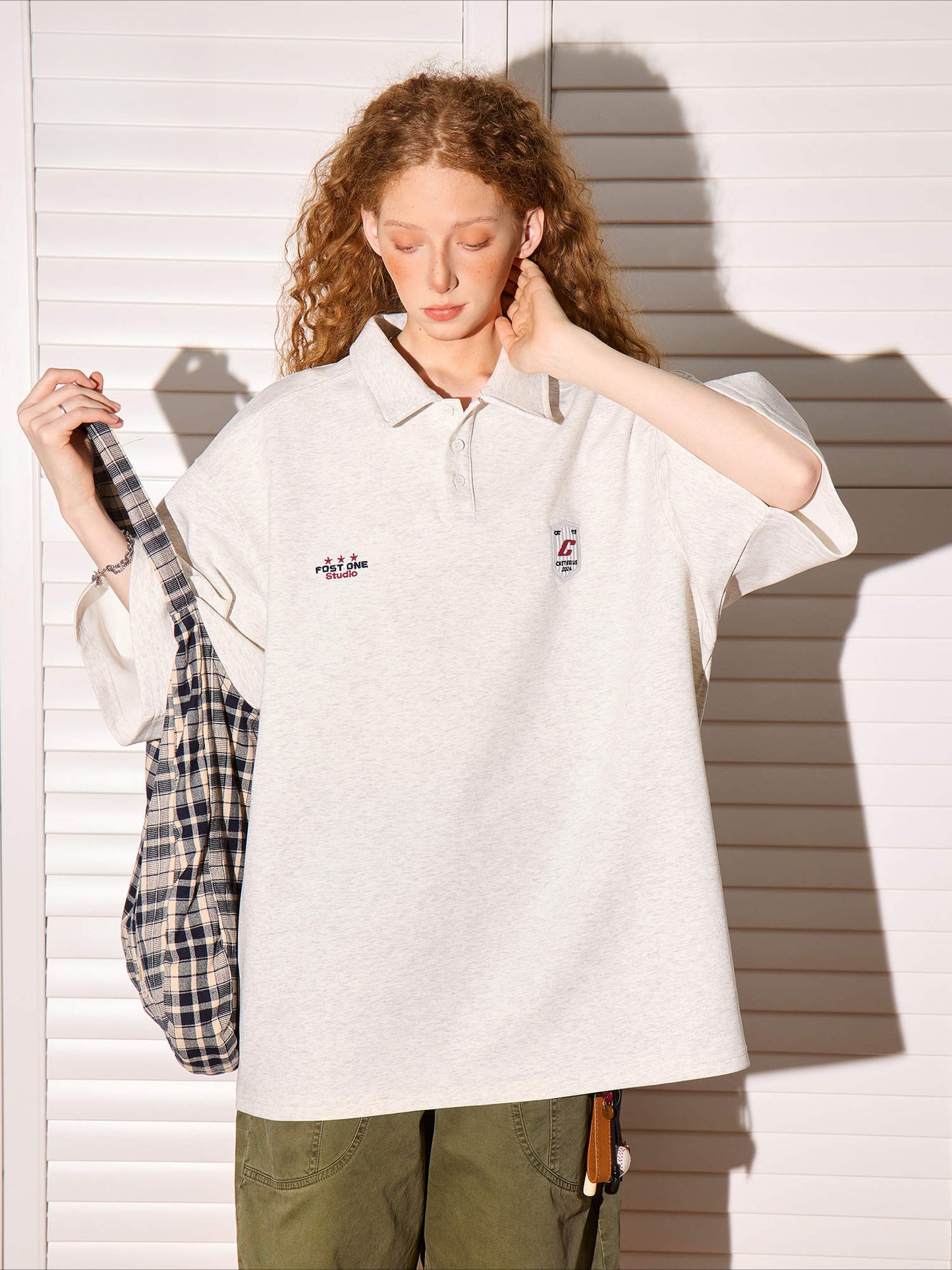 Loose retro sports t-shirt half-sleeved top
