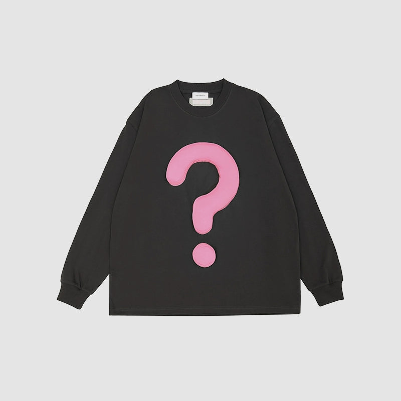 DDG original and genuine autumn 300G question mark three-dimensional plug cotton round neck loose Sweatshirts