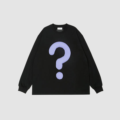 DDG original and genuine autumn 300G question mark three-dimensional plug cotton round neck loose Sweatshirts