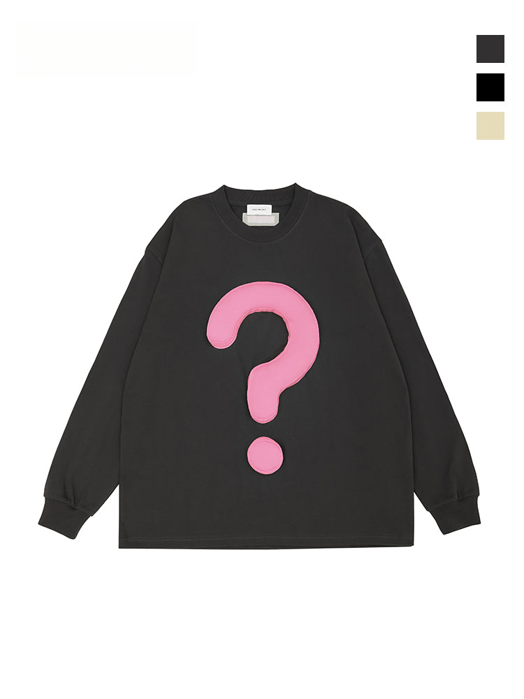 DDG original and genuine autumn 300G question mark three-dimensional plug cotton round neck loose Sweatshirts